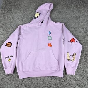 Overtime Hoodie Mens Medium Purple Look Good Feel Play Good Graphic Basketball